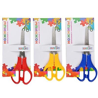 Stationery scissors with ruler 13cm583-177
