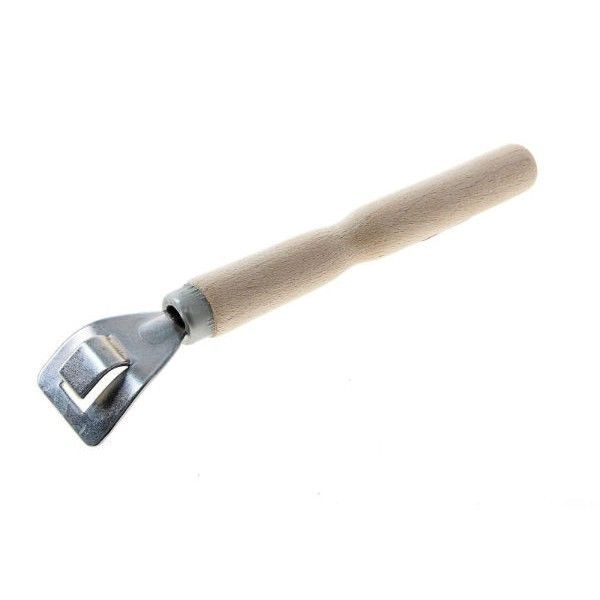 Frying pan grip with wooden handle